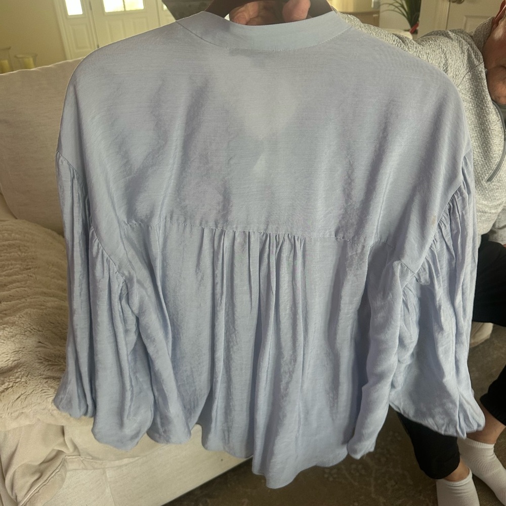 Fate Light Blue Flowing Peasant Tunic